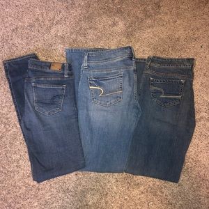 Three Pairs of American Eagle size 4 jeans